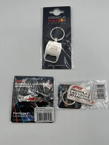 2024 FORMULA 1 LAS VEGAS GRAND PRIX LOGO KEYCHAIN, PIN, BOTTLE OPENER COMBO F1 - Picture 1 of 4