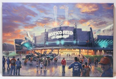 Lona Thomas Kinkade (Tim Tebow & Broncos) Mile High Thunder 18x27 14/90 P/P Foto 1 de 4