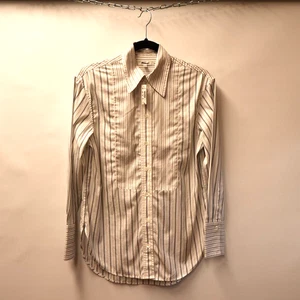 Women's Madewell Tuxedo Striped Button-Down Shirt XS White Blue - Picture 1 of 14