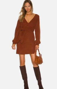 House of Harlow 1960 x Mickey Dress in Rusted Brown - Picture 1 of 6