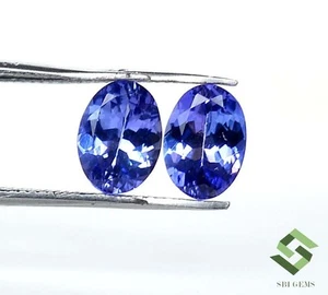 7.50x5.50 mm Natural Tanzanite Oval Cut Pair 1.92 CTS Loose Certified Gemstones - Picture 1 of 8