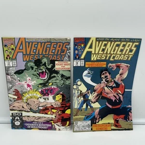 Marvel Comics Avengers West Coast Run 1991 #77-78 embolsado y embarcado - Imagen 1 de 7