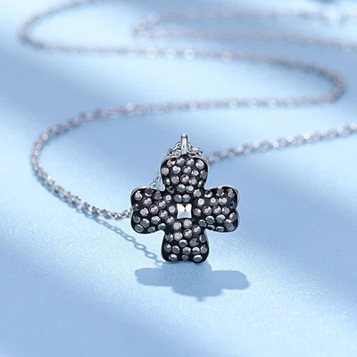 Swarovski Doble Cara Cuatro Hojas Trébol Collar para Mujer, Diamante Completo Foto 1 de 4