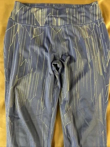 girls all in motion capri leggings size large 10/12 blue with silver - Picture 1 of 8