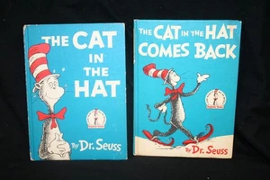 Dr. Seuss 2 Vintage Books Cat in the Hat 1957 & Cat in the Hat Comes Back 1958 - Bild 1 von 8