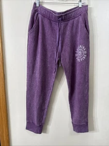 Victoria Secret PINK Purple Fleece Everyday Lounge Jogger sz L Pockets Tie Dye - Picture 1 of 7