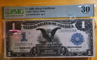 1899 $1 Dollar Silver Certificate Black Eagle Large Bill - Image 1 of 4