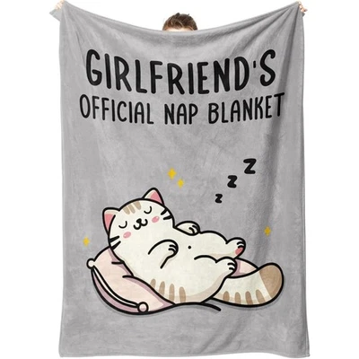 Manta de Siesta Oficial para Novia Linda Gato Franela Vellón Acogedora Suave Cálida Foto 1 de 4