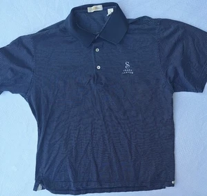 Polo de golf Peter Millar Shady Canyon bordado azul y blanco para hombre talla M - Imagen 1 de 8