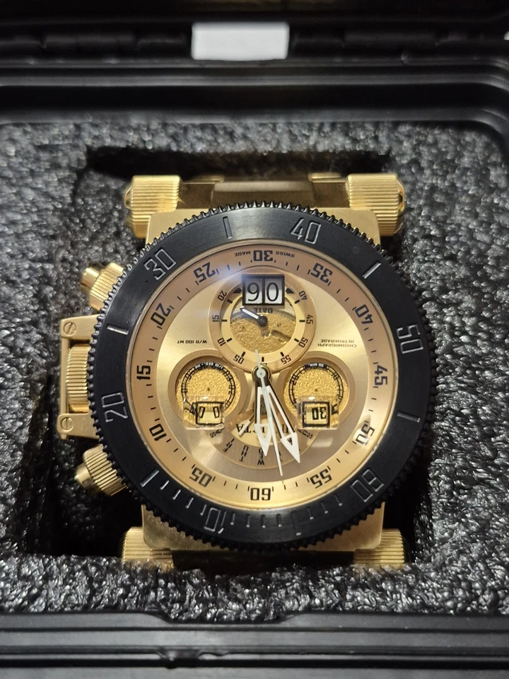 RELOJ Invicta Coalition Forces para Hombres #90033 Hecho en Suiza Cronógrafo Tono Dorado Nuevo Foto 1 de 4