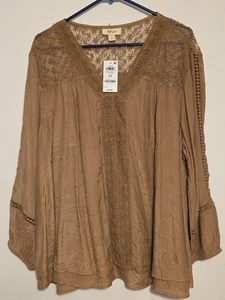 style co Damen Übergröße Oberteile 3x Bestickte Spitze Langarm Bluse -... - Bild 1 von 9