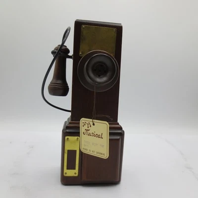 Caja de música telefónica antigua miniatura banco de monedas George Good Those Were The Days Foto 1 de 4