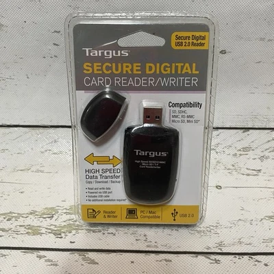 Targus Secure Digital SD Card Reader Writer USB High Speed For PC/Mac New - Image 1 of 3