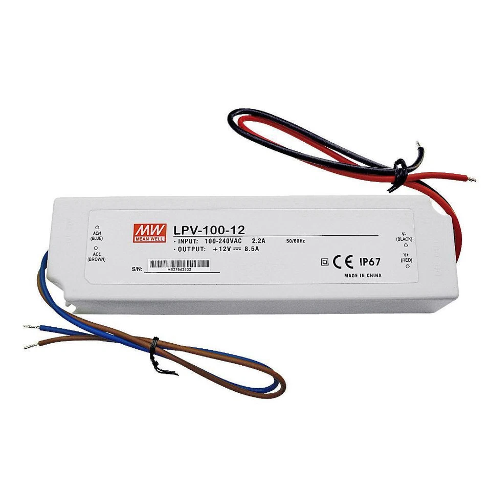 Mean Well LPV-100-12 100W 12V 8.5A LED Netzteil IP67 - Bild 1 von 1