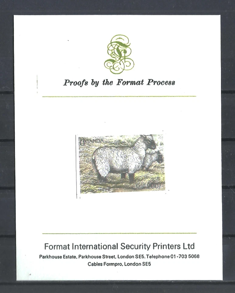 Uganda 1995 Mascota Hogar Animales de Granja Indio Merino Oveja Cabra Imperf Prueba MNH Foto 1 de 1