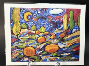 Kimberlee Forney Art Print Signed 2009 Abstract Landscape Framed 8.5”x11” - Picture 1 of 6