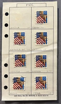 U.S. PNC STAMP LOT ON AUCTION SHEET 66666A 77777A 88888A - Image 1 of 4