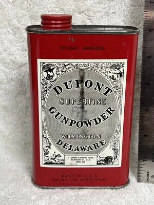 Pólvora superfina Du Pont lata vacía de colección Foto 1 de 4