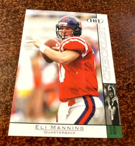 2004 Sage HIT Football ELI MANNING Green " CHECKLIST " #10 Rookie RC - Picture 1 of 2