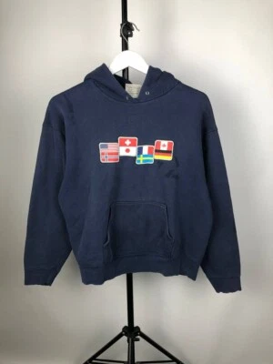 Sudadera con Capucha Azul Nieve Cuadrangular Años 90 RARA Talla M Archivo Patín Foto 1 de 4