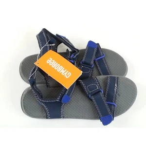 NWT New Gymboree Marine Blue Grey Trek Sandals Boys Size 3 - Picture 1 of 6