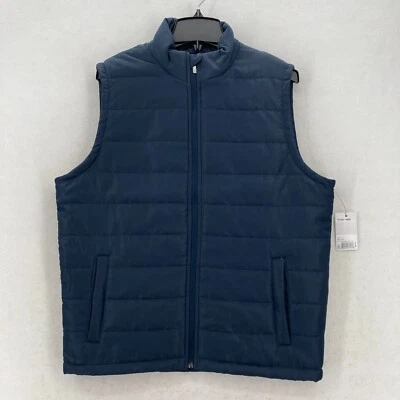 Colete acolchoado Sonoma masculino médio azul escuro bolsos com zíper completo leve embalável - Imagem 1 de 4