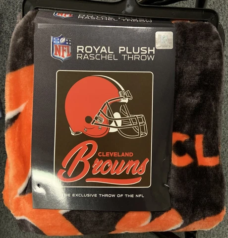CLEVELAND BROWNS 50"X60" ROYAL PLUSH RASCHEL THROW BLANKET NEW NORTHWEST 🐶 Cover