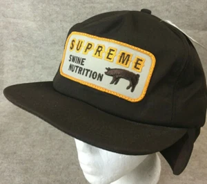 Vtg Supreme Patch Hat Tags Swine Nutrition K Products Made USA Flaps - Picture 1 of 12