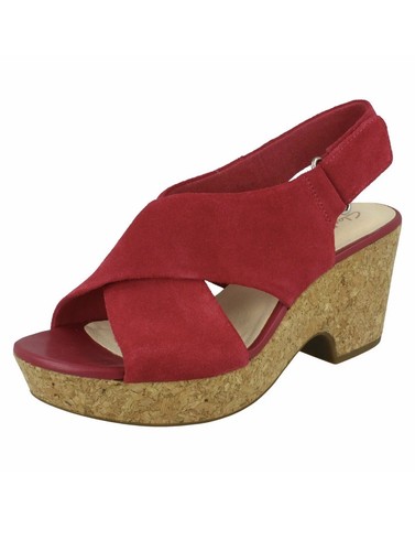 CLARKS MARITSA LARA SANDALI DONNA scamosciati fucsia SMART ZEPPA UK TAGLIA 4 D