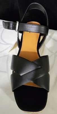 Sandalia Plataforma Cuña Negra Ana Eloise Talla 8.5 M NUEVA Foto 1 de 4