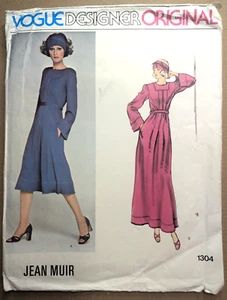 VOGUE Designer Original JEAN MUIR 1304 Misses Dress Headband Sz 10 Vintage UNCUT - Picture 1 of 3