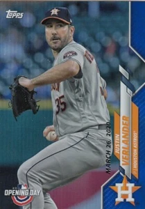 2020 Topps Opening Day JUSTIN VERLANDER Blue Foil #65 Astros QTY Avail - Picture 1 of 1