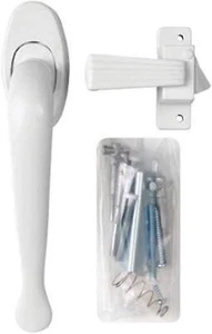 White Door Pull Handle with No Lock Out for Metal and Wood Doors 3 4 Thick - Picture 1 of 8