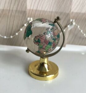 Glass World Globe - Small Decorative Ornament - Mini World Map - Home Decor
