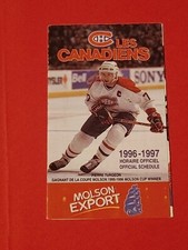 1996-97 Montreal Canadiens Hockey Team Season Schedule NHL Pierre Turgeon 