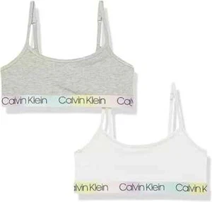 Calvin Klein Girls Cropped Bra Set, 2 Piece Color Assorted Size S (6/6X) - Picture 1 of 3