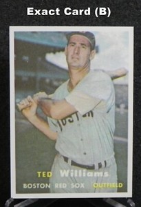 TED WILLIAMS Dover Reprint of 1957 Topps Card #1 _ EXACT CARD (B) in Top Loader