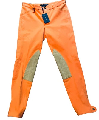 Equestrian Pant Ralph Lauren  Suede Jodhpur Legging Tangerine Size 6 PRICE $298 - Image 1 of 4