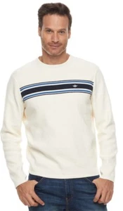 Maglione girocollo uomo Dockers Milano vestibilità classica a righe bianco XL nuovo con etichetta - Foto 1 di 3