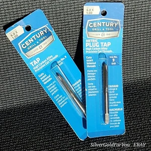 TWO Metric Plug Taps 97310 6.0x1.00 High Carbon Alloy Century Drill Bit Tool 6x1 - Picture 1 of 5