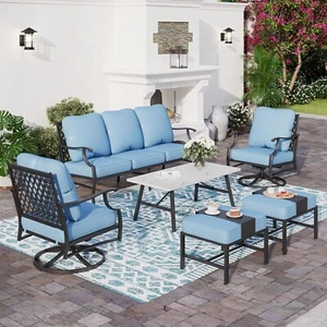 6 Piece Patio Furniture Set Outdoor Conversation Set for Lawn Garden Backyard ~ - Picture 1 of 9