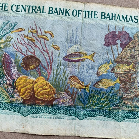 🇧🇸 Bahamas 1 dollar Banknote Bahamian Currency QEII Queen Elizabeth Money Fish Cover