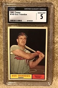 1961 Topps #140 Gus Triandos, CGC 5 EXCELLENT - Picture 1 of 2