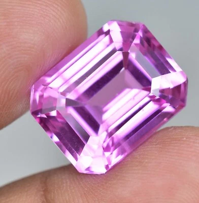 Flawless 23.50 Ct Natural Mogok Pink Ruby Emerald Cut Certified Loose Gemstone - Image 1 of 4