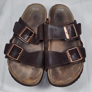 Birkenstock Arizona Soft Footbed Habana Brown Oiled Leather Sandals Women 7/38 N - Picture 1 of 11