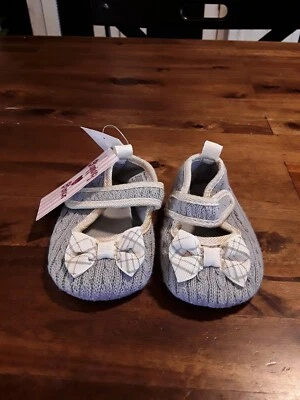 NOVO COM ETIQUETAS😊Stepping Stones bebê meninas Mary Jane sapatos cinza tamanho 6/9 meses ENVIO RÁPIDO 😊 - Imagem 1 de 4
