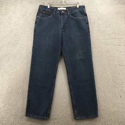 Lee Relaxed Fit Straight Leg Jeans Mens 36x32 (actual 36x31) Blue Denim Mid Rise - Image 1 of 4