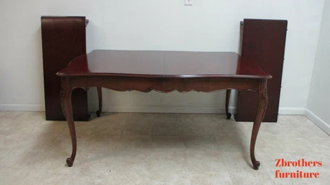 Antique French Dining Room Table Carved Mahogany Regency Cover