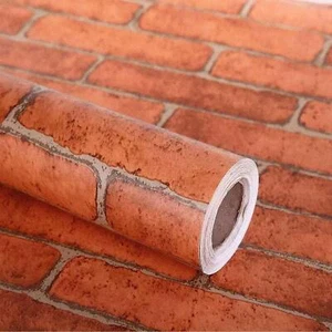 17.7" X 393" Decorative Wallpaper Self-Adhesive Wallpaper Lengthen Red Brick ... - Picture 1 of 7