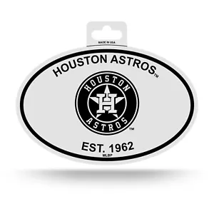 HOUSTON ASTROS BLACK AND WHITE OVAL DECAL STICKER 4"x 6" EST. 1962 BASEBALL MLB - Picture 1 of 2